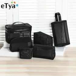 Mesh Transparent Makeup Bag Men Women Small Large Travel Cosmetic Bag Organizer Case Make Up Wash Toiletry Storage Bag Pouch