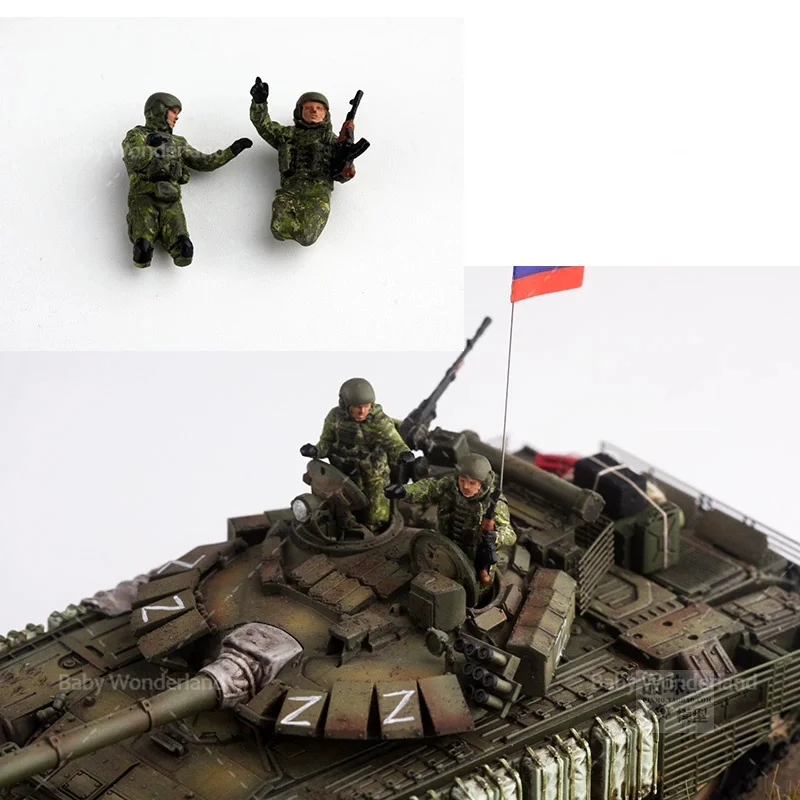 

Painted Miniatures 1/72 Russian Armored Forces 2-person Team Group War Scene Figure Doll Model For Car Toys