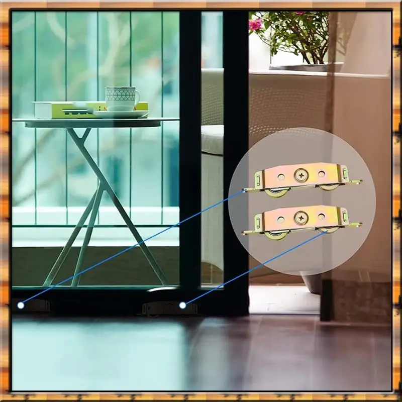 A78K New Heavy-Duty Sliding Door Rollers 1-1/4 Inch Steel Ball Bearing Door Rollers Adjustable Sides, 2Pcs Set For Courtyard Doo