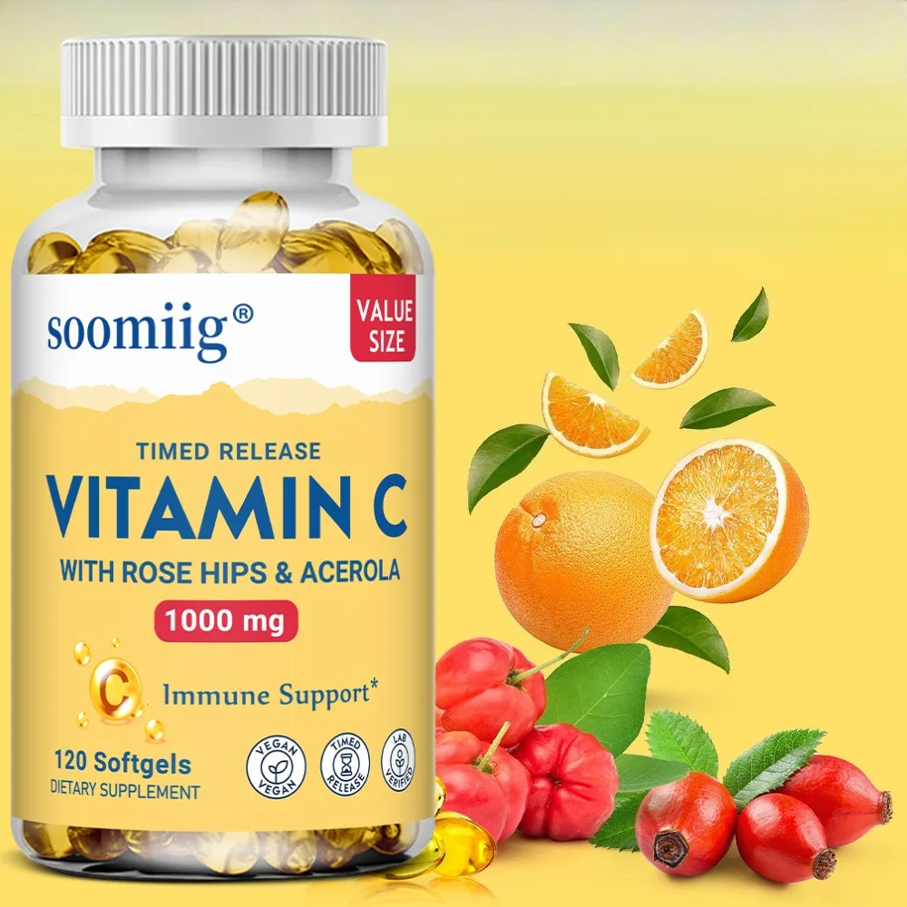 Vitamin C Capsules 1000mg - Immune Support, Cellular Energy Production, Improve Skin Brightening, Skin, Teeth & Heart Health