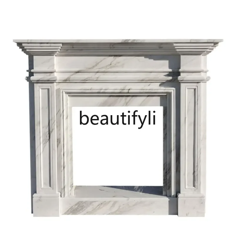 178Marble fireplace French stone fireplace decorative cabinet living room jazz white mantel