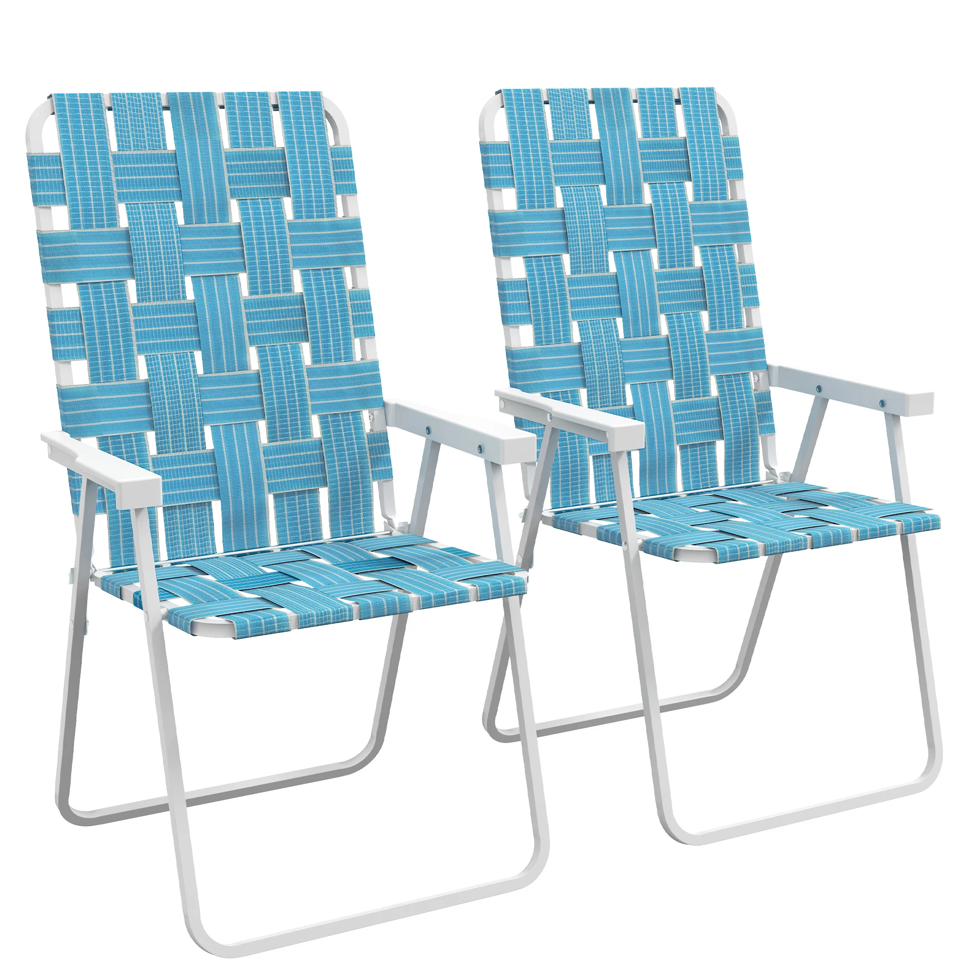 

Outsunny 2 PCS Patio Folding Chairs, Outdoor Camping Chairs, Blue