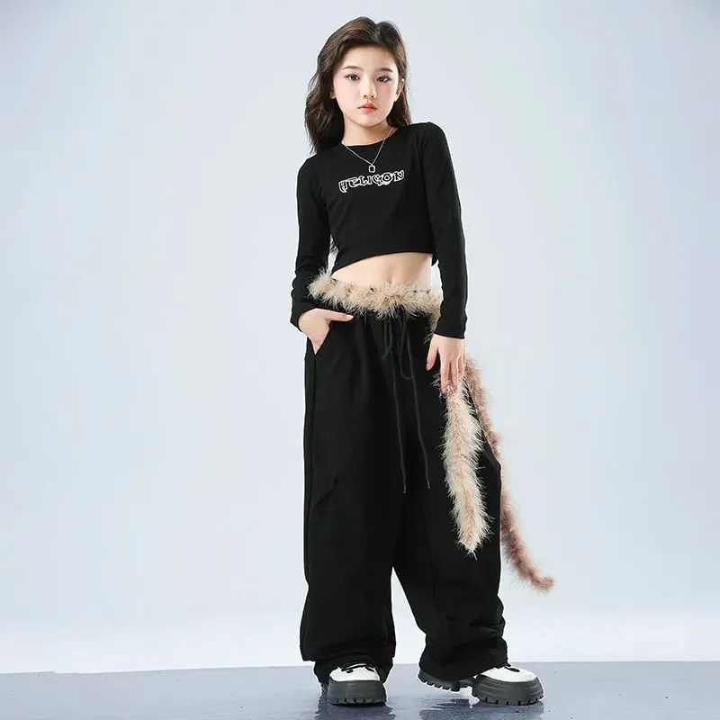 Mädchen Hip Hop Kleidung Gradient Crop Cargo Hosen Kinder Street Dance Jogger Top Kinder Streetwear Teenager Kostüme Jazz Kleidung