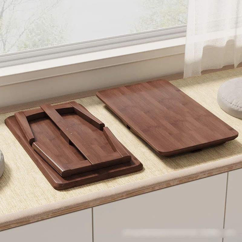 Bay window folding table, home Chinese-style coffee table, tatami, window sill, balcony, Nanzhu tea ceremony table, low table, b