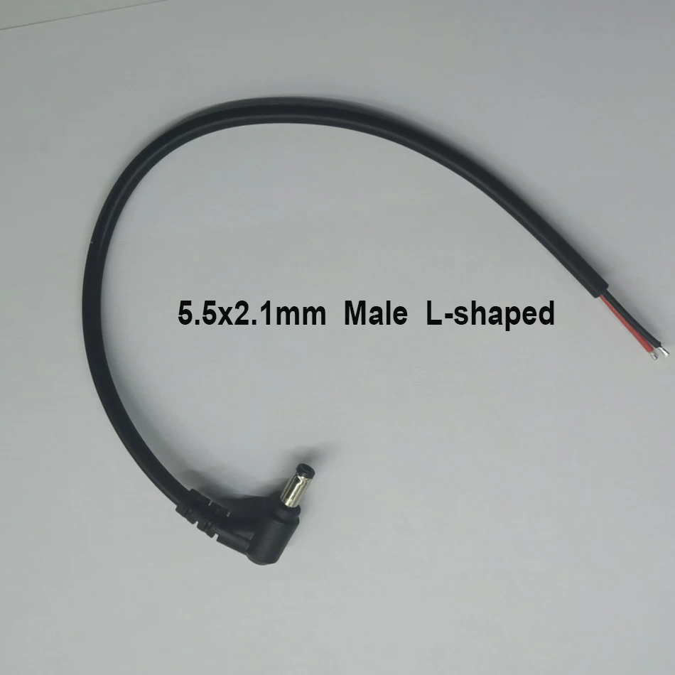 16AWG L-shaped DC Cable Connector 5.5X2.1mm Male Right Angle Cord Cable 5.5 x 2.5mm Power Plug 18AWG Connector Male Cable view 3