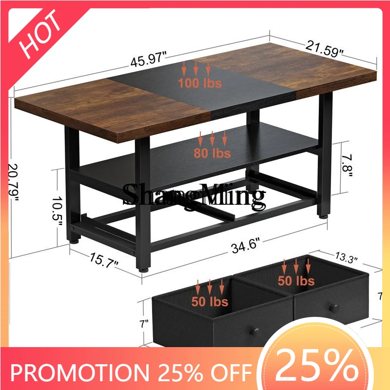 FG good-looking coffee table living room coffee table with drawers multifunctional storage table iron wood structure furniture