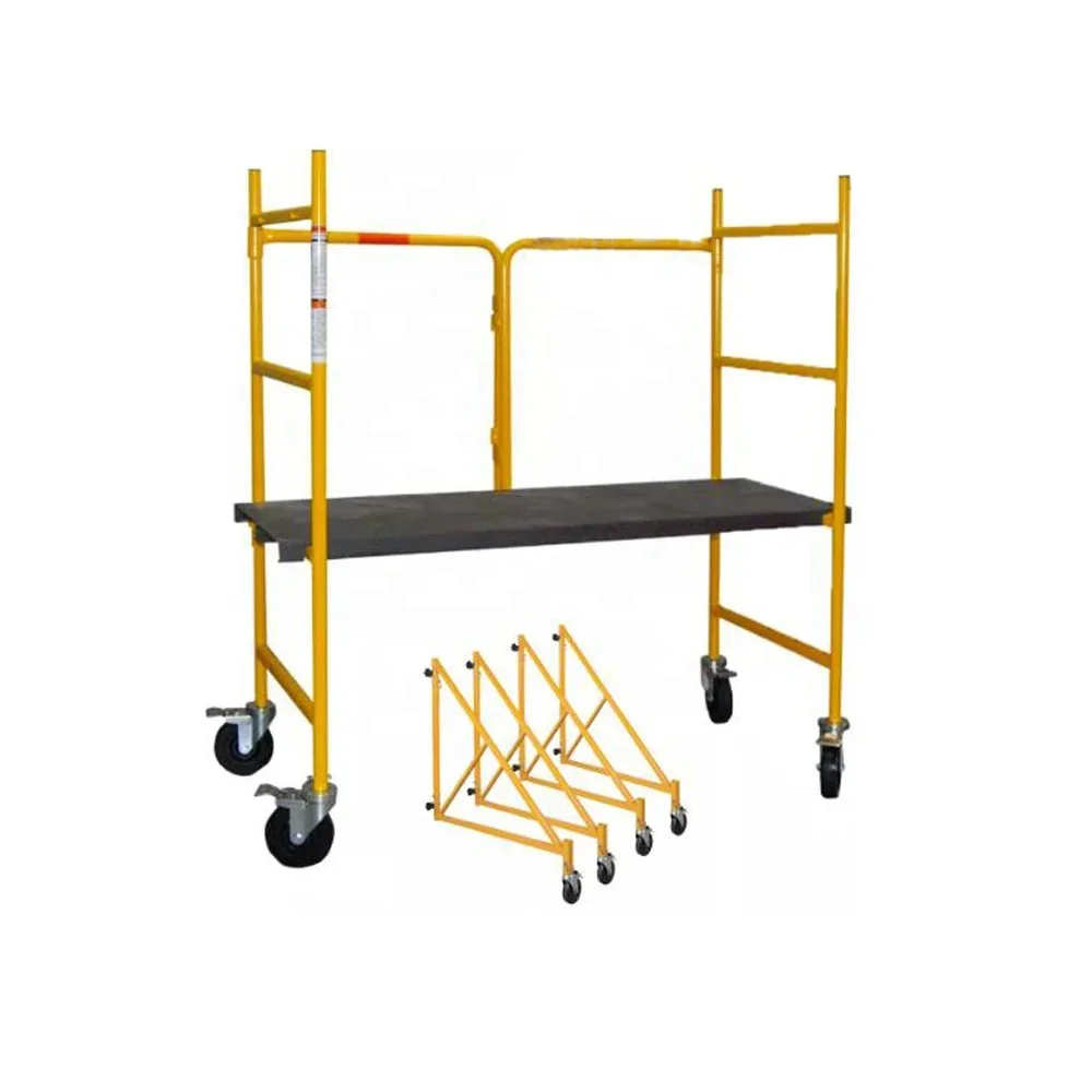 Multi-use mini Scaffold Portable 4 Step Ladder Rolling Metal Work Platform