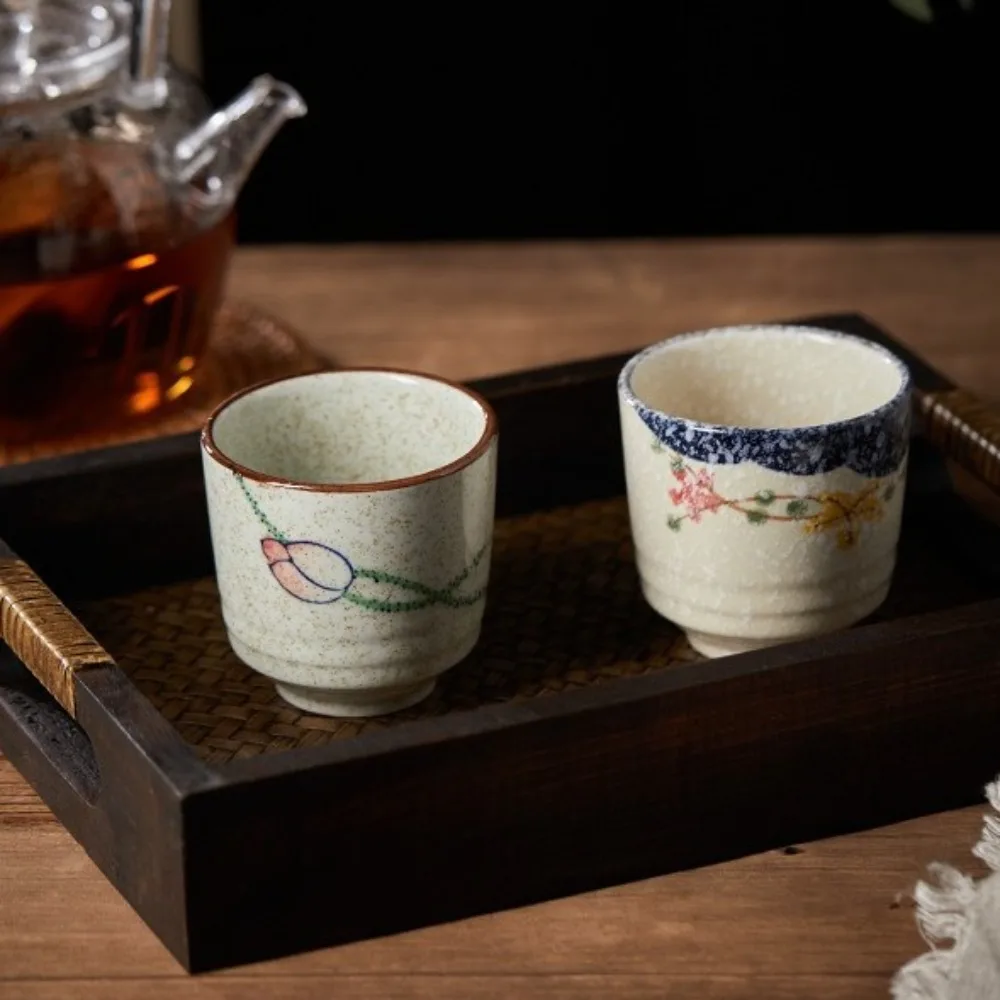 

New 2.8inch Hand-painted Tea Cup Ceramic Lotus Kungfu Teacup Fish Flower Underglaze Color Tea Set Tea Table