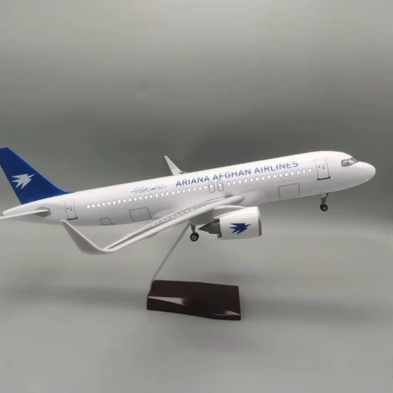 

Scale 47cm Ariana Afghan Airlines Airplane diecast A320 Neo With Light Resin Plane Model Child toy Collection Display Gifts Fans