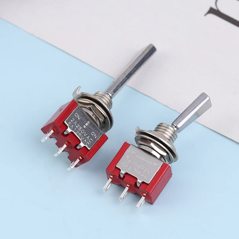 ON OFF ON DPDT SPST DPST 5A 125VAC 2A 250VAC Latching Flat Handle Toggle Switch 3Pin 3/2 Position Self-locking/Self-resetting