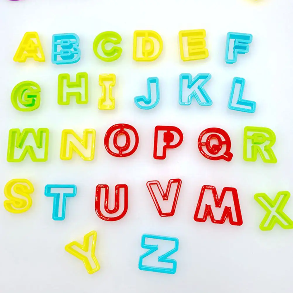 26Pcs Alphabet Style Plasticine Tools for Kids Dough Modelling Set Educational Creative Play Home Classroom Daycare Learning