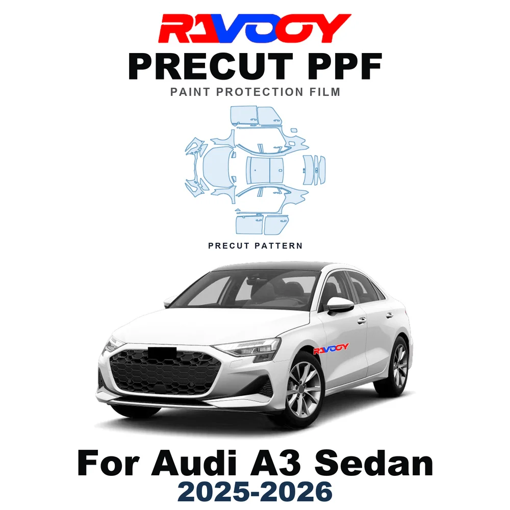 Precut PPF For Audi A3 Sedan Base 2025-2026 8.5mil TPU Paint Protection Film Hood Bonnet Bumper Headlight Self-Healing Clear Kit