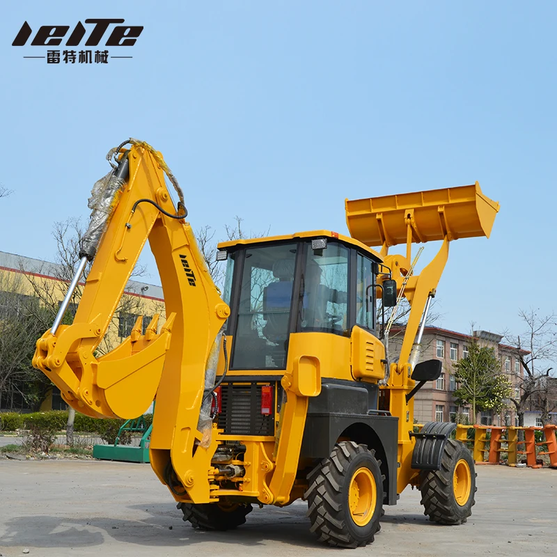 China 4*4 wheel backhoe loader 3 tons excavator loader tractor excavator