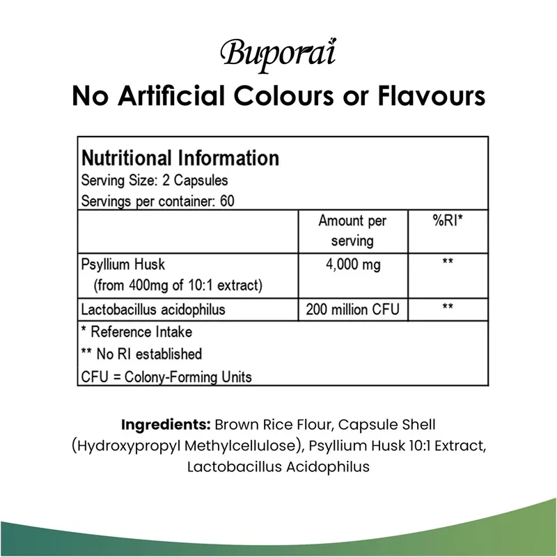 Psyllium Husk 4000mg - Contains Natural Psyllium Husks To Benefit Intestinal and Digestive Health and Enhance Immunity