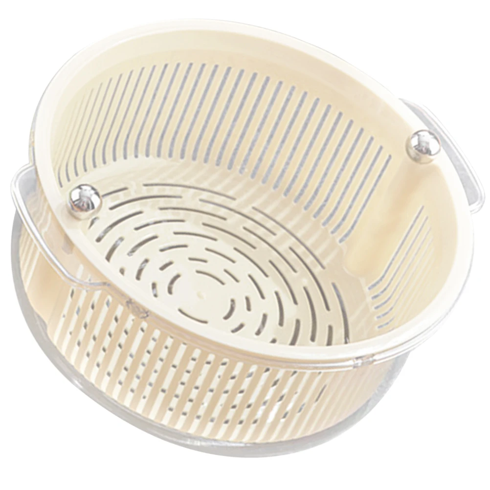 

Rotating Draining Kitchen Fruit Washing Bowl Plastic Storage Strainer Vegetable Colander Basket Manual Dustproof Food Storage