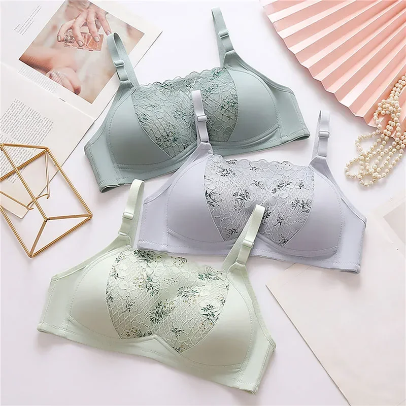 Women Tube Top Plus Size Comfortable Bras Thin Lace Sexy Gathering Bra Push Up Bralette Sensual Lingerie Fancy Underwear