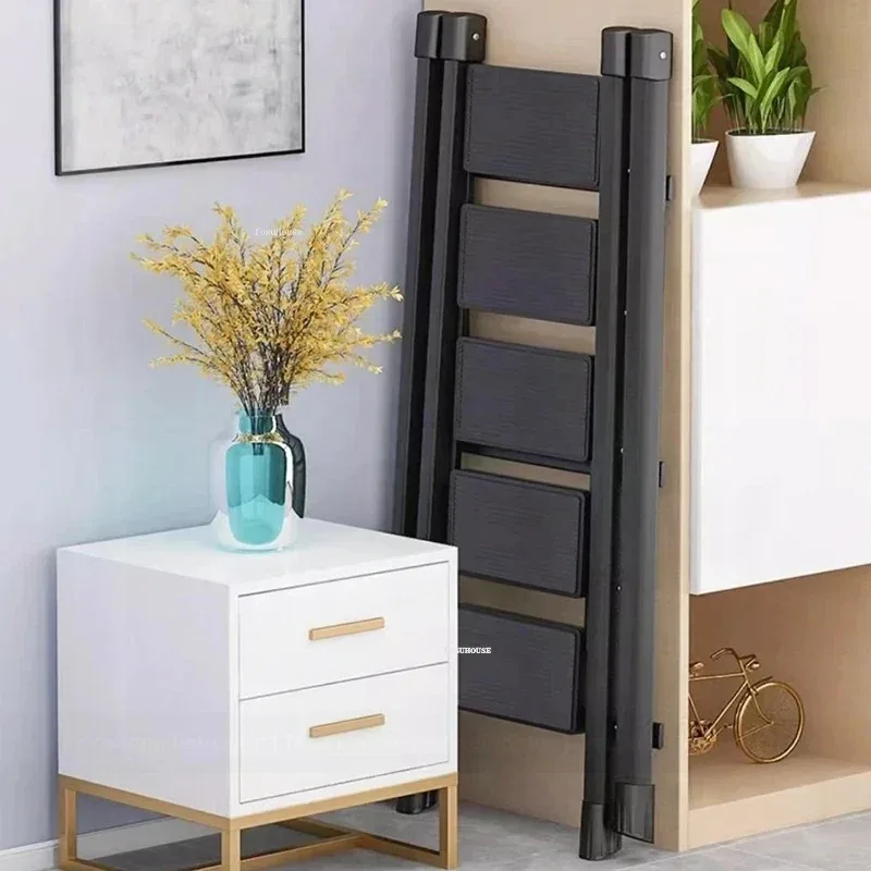 Indoor Folding Ladder Telescopic Herringbone Ladder Home Carbon Steel Step Ladders Multi-layer Staircase Storage Ladder