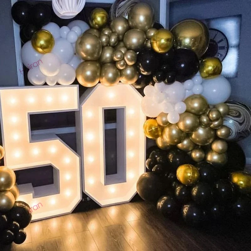 Giant Birthday Figure Led Light Balloon Filling Box 1 ° compleanno Balloon numero 30 40 50 Balloon Frame Wedding Decor Baby Shower