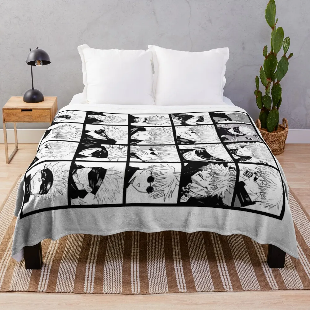 Gojo panels Throw Blanket Designers funny gift valentine gift ideas Blankets