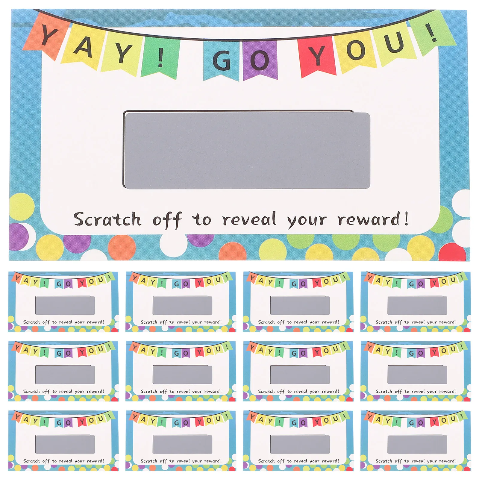 100Pcs Blank Scratch Off Cards DIY Make Your Own Prize Tickets Sturdy Paper Student Reward Chart Teacher Appreciation Fun