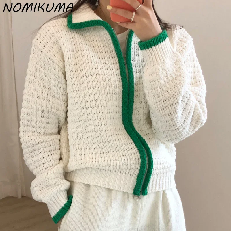

Женское трикотажное пальто Nomikuma, модель 6Z808 в Корейском стиле с длинным рукавом, Осень-зима 2023