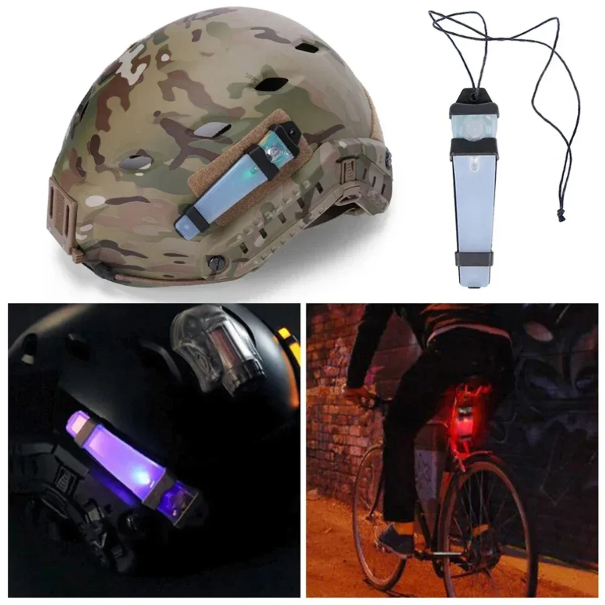 

Tactical Helmet Light Blue Green Red IR Strobe Waterproof Outdoor Survival Safety Signal Flash Lamp Helmet Accessories