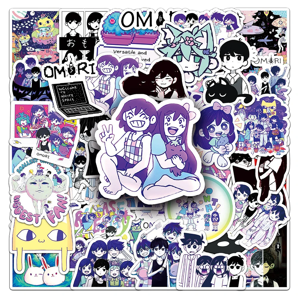 10/30/50 Stück Omori Anime Aufkleber Lustige Cartoon-Sticker Spielzeug DIY Skateboard Handy Notizbuch Gitarre Wasserdichte Graffiti-Aufkleber