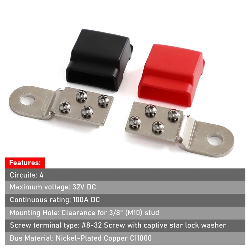 Super Sale 32V 100A Battery Terminal Mount 2340 Bus Bars with Stainless Screws