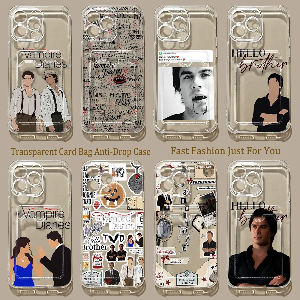 Hot The Vampire Diaries DamonS Card Hold Phone Case For Samsung Galaxy S26 S25 S24 S23 S22 S21 S20 FE Edge Plus Ultra M54 5G