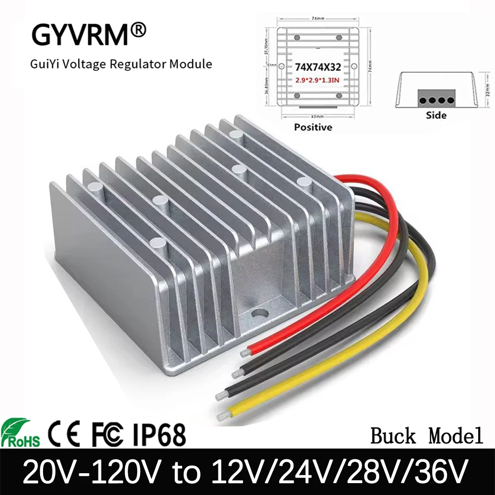 

DC DC 100V（20-120V） to 12V 24V 28V 36V Buck Model Input Voltage 20-120V Output Voltage 12V Output Current 1-20A