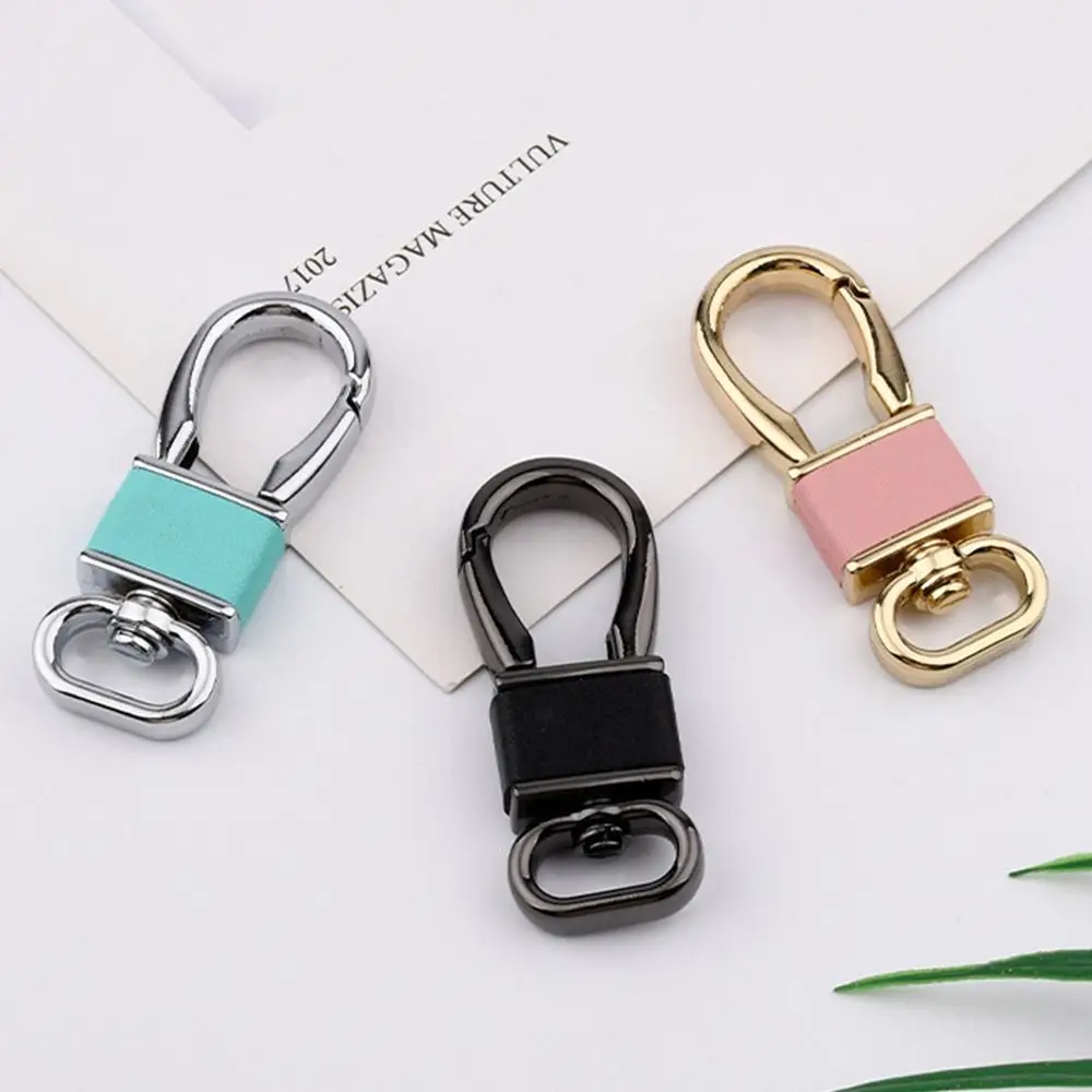 DIY Leder Schlüssel anhänger Universal Mode Handwerk Tasche hängen Schnalle Metall Haken