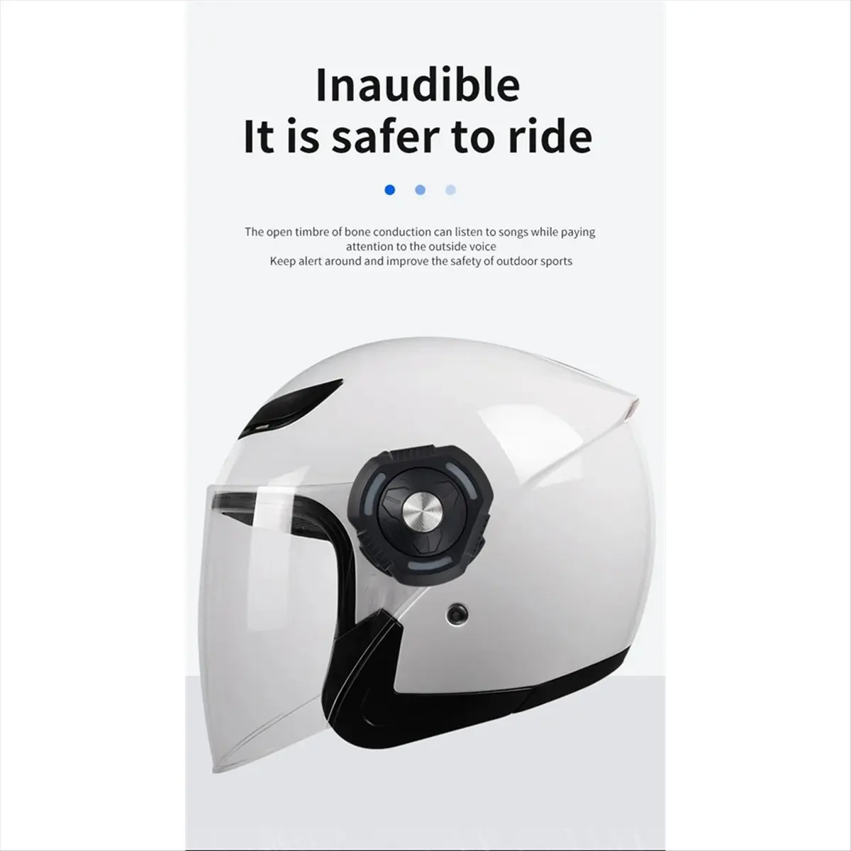 Punctual- Motorcycle Bluetooth Headset Bone Conduction Speaker Skiing Earphone Waterproof Bluetooth Helmet Headset with Noise