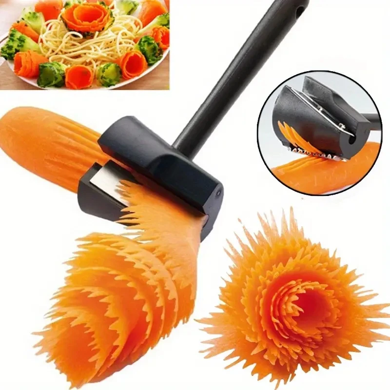 1PC Hot Sale Spiral Cutter Carrot Radish Potato Slicer Fruits Peeler Carving Flower Device Kitchen Vegetable Cutter Slicer Tools