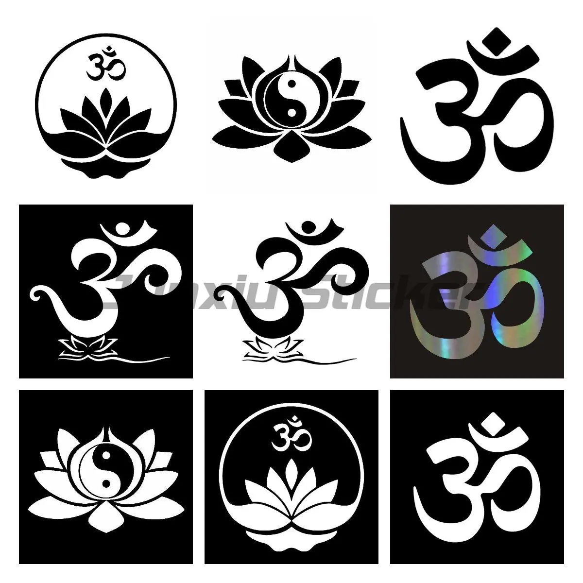 

For OM Buddha Hindu Yoga Symbol Car Stickers Sunscreen Scratch-Proof Decals Waterproof Motorcycle Decor Car Goods