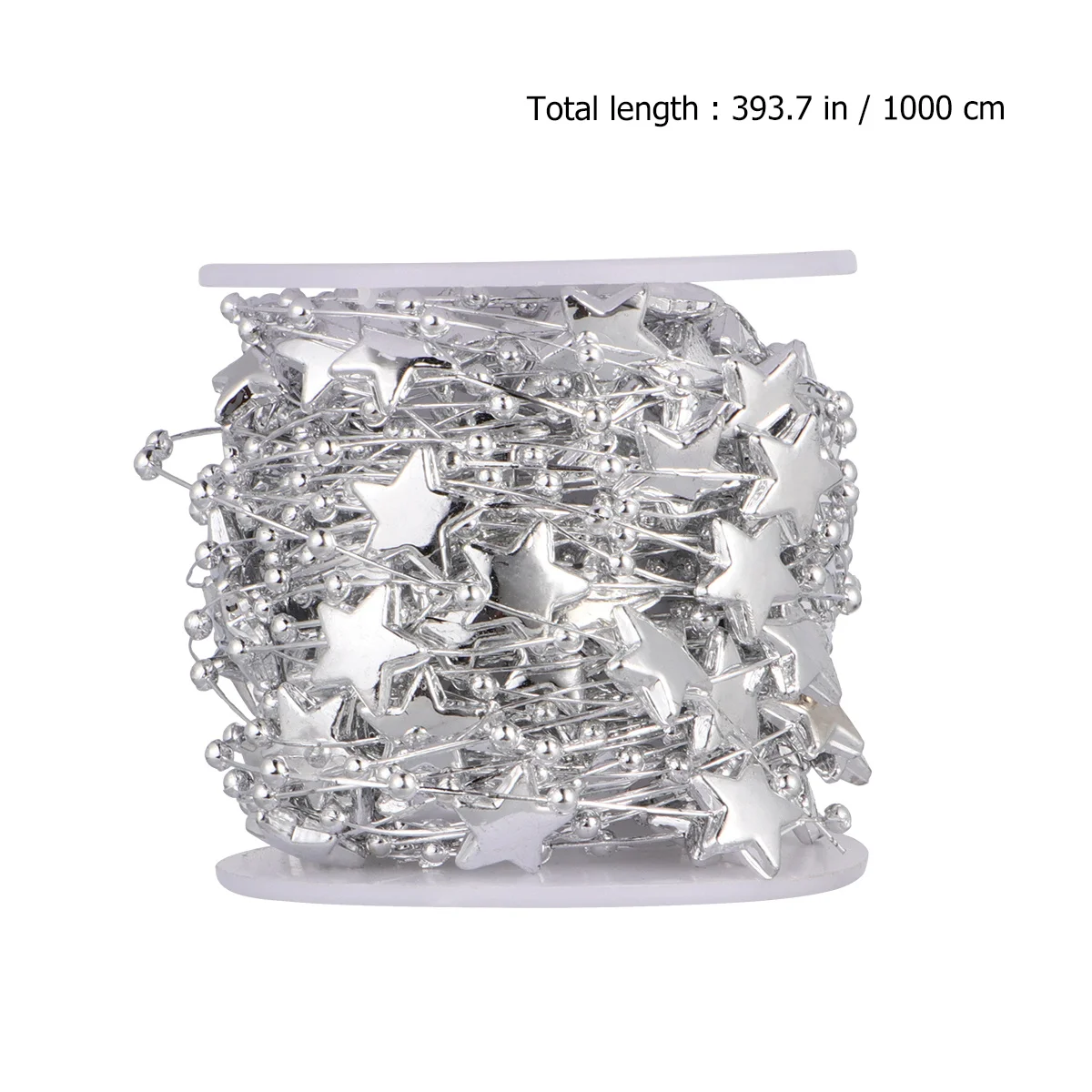 

10M Roll Five-Pointed Star Beads Chain Silver Glossy Uniform Decorative String For Wedding Christmas Diy Decoration Bridal