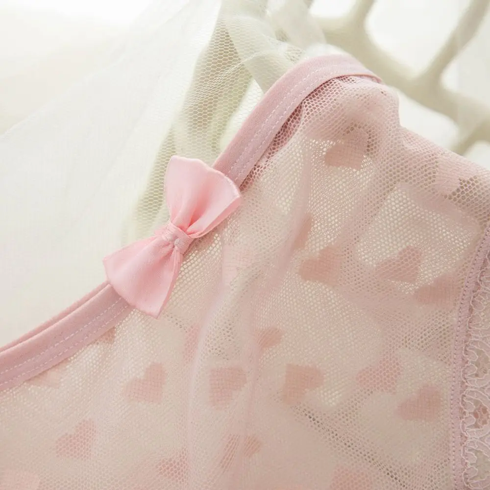 تنفس مطاطا الخوخ الورك القطن المنشعب شبكة منتصف الخصر الدانتيل المطبوعة ملخصات القلب النساء العشير القوس سراويل