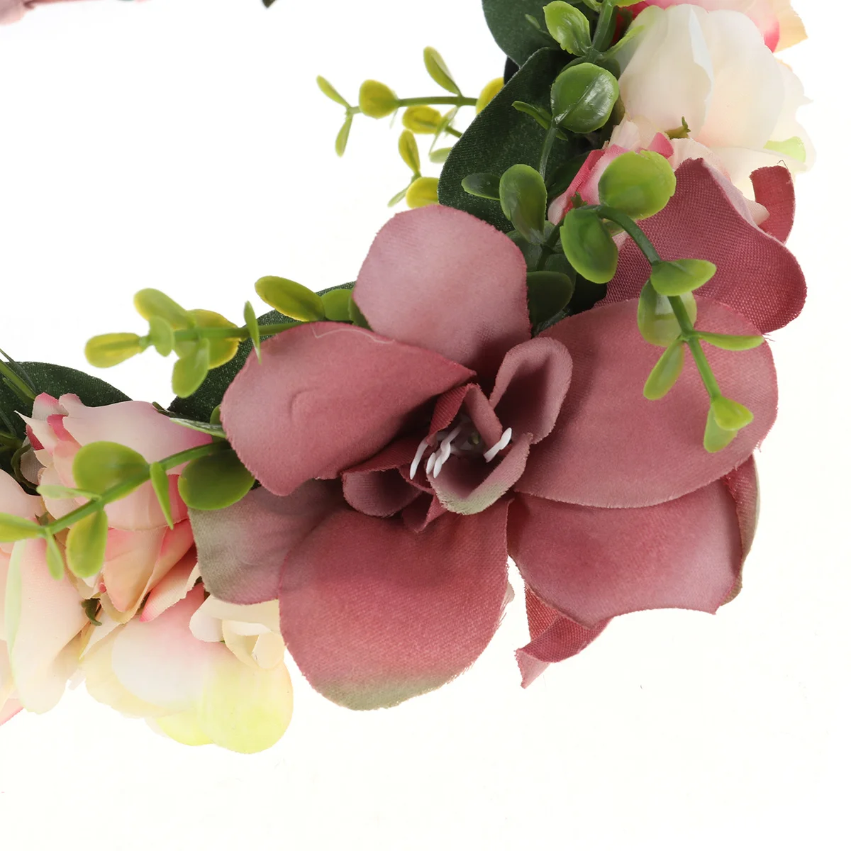 

Dark Pink Floral Hair Wreath Boho Flower Garland Crown for Women Wedding Festival Bridal Party Beach Look Instant Styling Lily