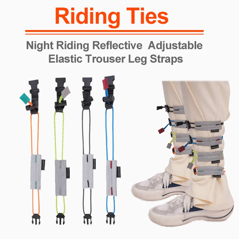 

1/2PCS Riding Ties Elastic Trouser Leg Straps Night Riding Reflective Adjustable Cycling Clips Arm Ankle Safety Emergency Band