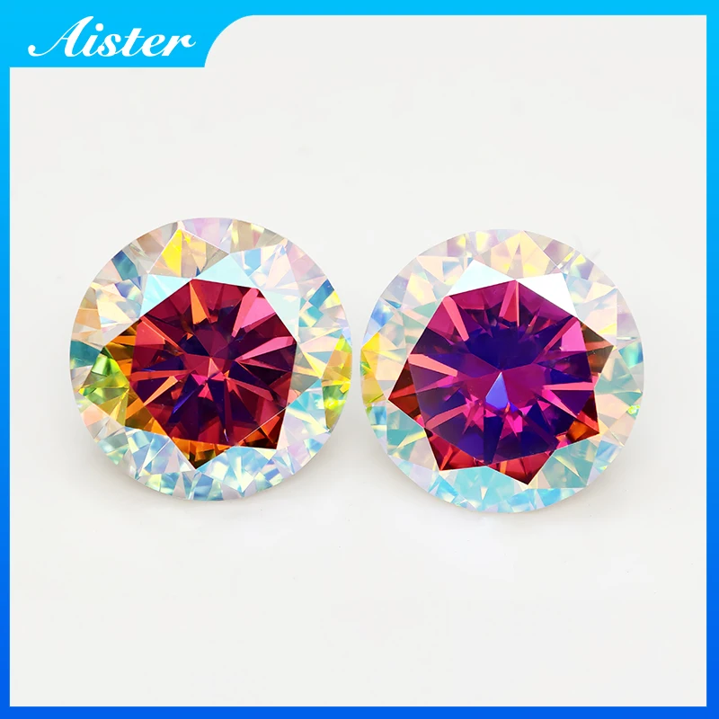 

Moissanite Stone AB Color Round cut 3.0-12.0mm Pass Diamond Tester GRA Certificate for Moissanite Jewelry Making