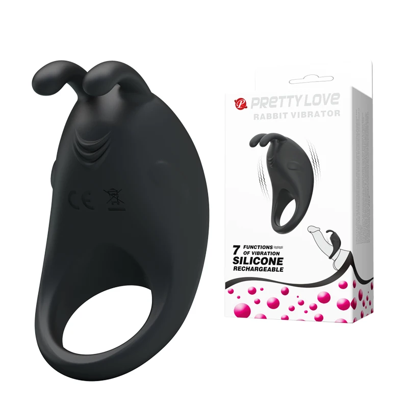 Pretty love 7 vibration Penis  Ring Cock ring  Delay Ejaculation Sex Toys for Men Couple Vibrator Silicone G-spot Massager