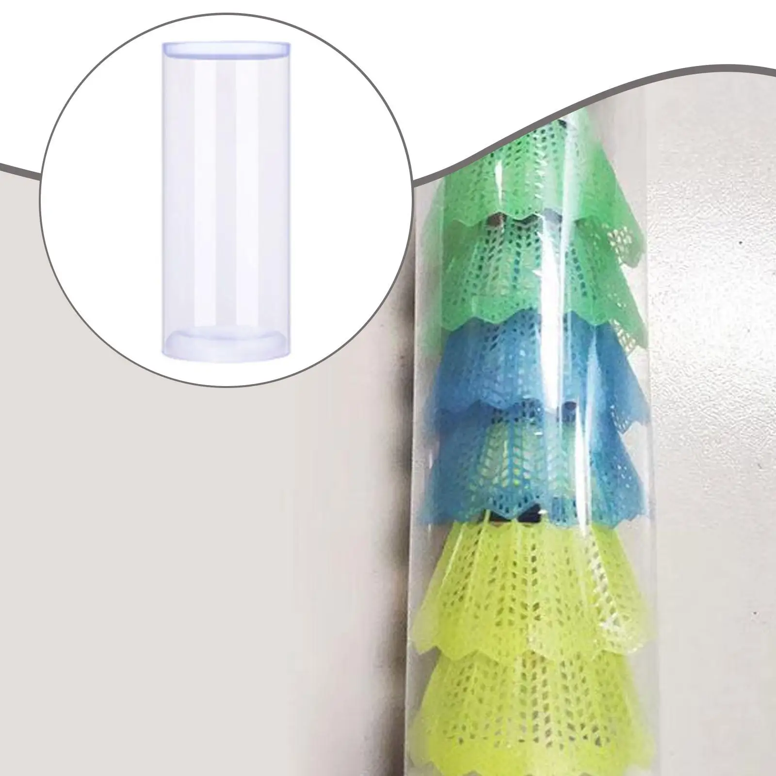 

Transparent Badminton Storage Tube Portable Shuttlecock Organizer Durable PC Material Holder for Training Supplies