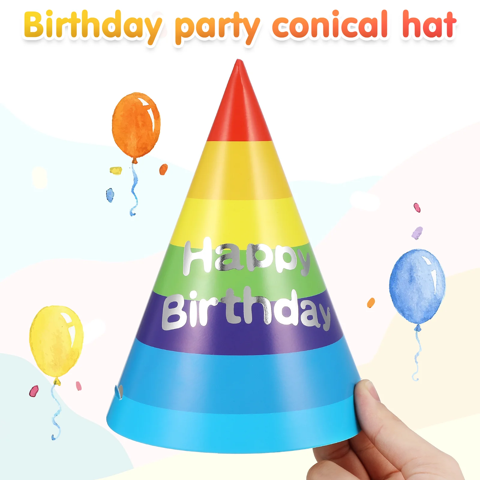 20 Pcs Birthday Hat Hats Paper Cone Party Rainbow Scratch Fun Colorful Cap Ultraviolet Light Baby