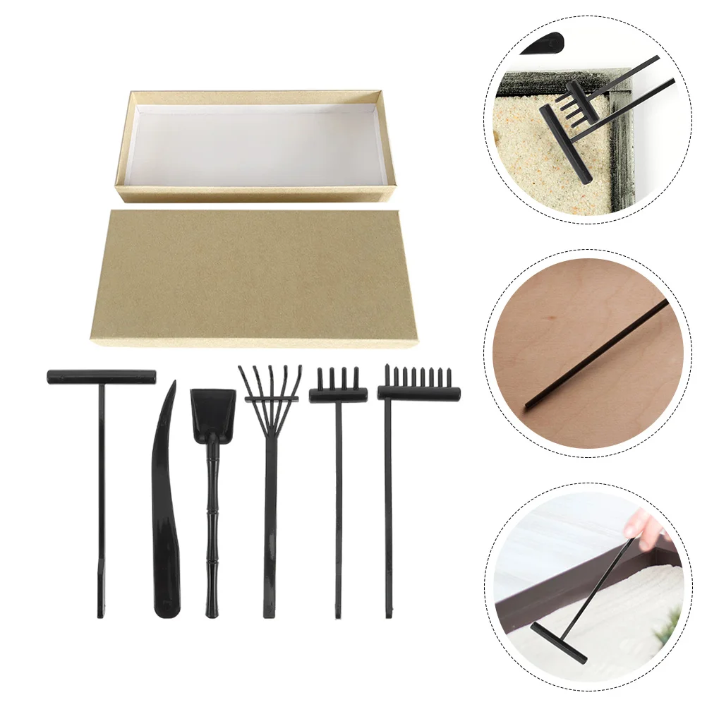 

Zen Sand Rake Set Garden for Desk Plant Tool Rakes Kit Supplies Table Decoration Sculpture Tools