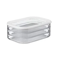 1.6L with 3 Tier Meat Pieces Storage Box Airtight Lid Dishwasher Safe 3Layer Crisper