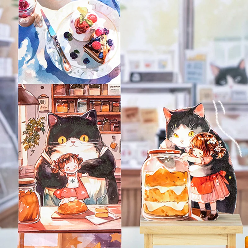 

Бумага 200 см, широкий фон, лента Васи, милая тема жизни домашнего животного для украшения журнала, клейкий рулон с рисунком животных большого размера