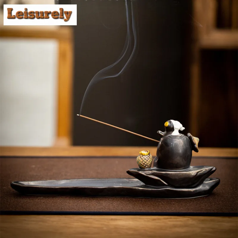 رجل الصيد حامل البخور بوتيك ضباب التدخين البواخر البخور الشعلات كوزكرات مبخرة Teaware اكسسوارات الديكور هدية