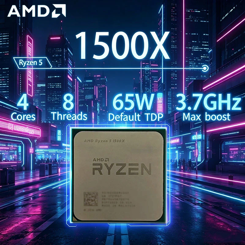 amd-ryzen-5-1500x-amd-r-5-1500x-cpu-4コア-8スレッド-37ghz-アンロック-デスクトッププロセッサ-ソケットam4-ゲーミングcpu-パッケージなし