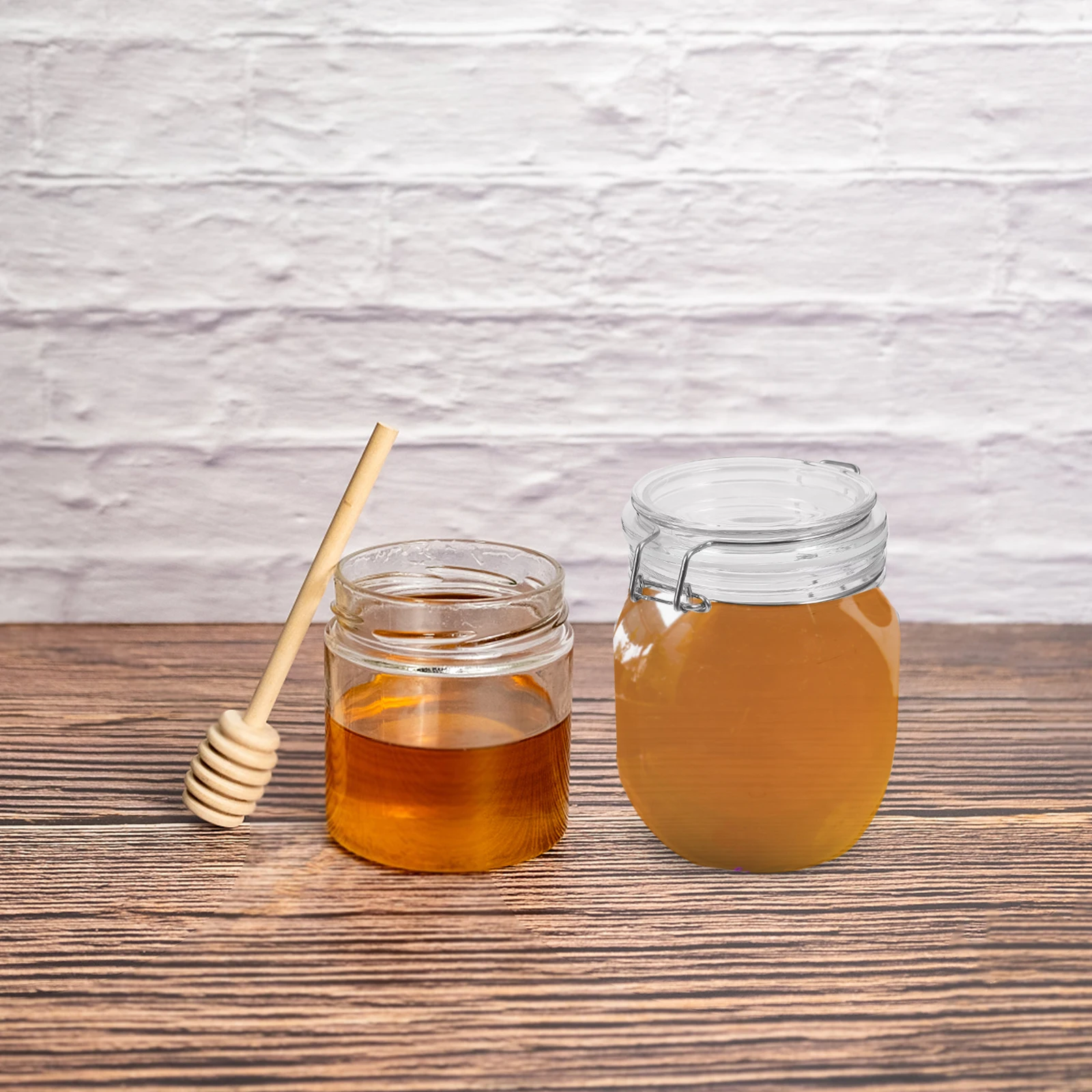 

Honey Storage Jar Exquisite Workmanship Large Mouth Design Keep Flavor Tight Seal Salt Sugar Granules Gift Honey Jar