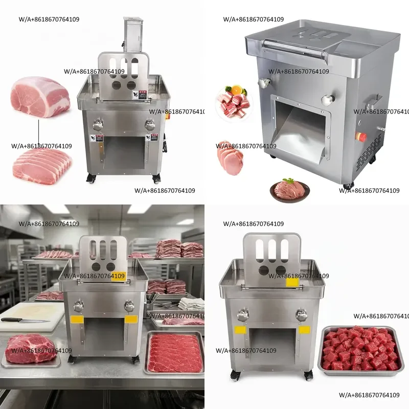High Power Electric Meat Slicer Machine Pork Chicken Shredding Equipment Detachable Blade Set Meat Slicing Machine