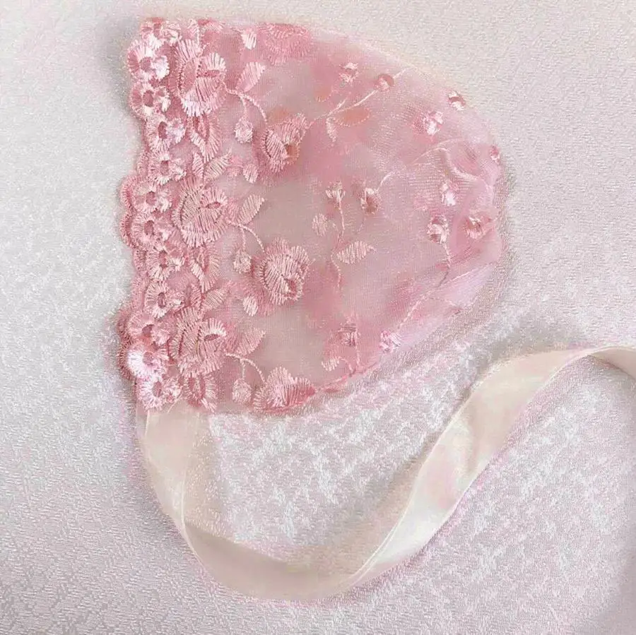 Handmade Baby Girl Lace Hat Baby Photography Props,Christening Baby Bonnet Newborn Hat,P1014